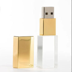 Free Custom Laser Engraving LOGO Color Metal Crystal USB3.0 High-speed Flash Drive 128GB 64GB (Default no led light)