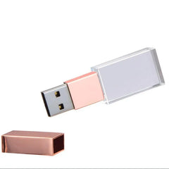 Free Custom Laser Engraving LOGO Color Metal Crystal USB3.0 High-speed Flash Drive 128GB 64GB (Default no led light)