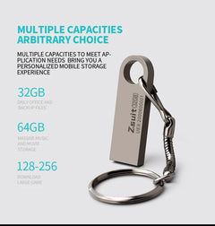 Metal USB 2.0/3.0 Flash Drive 128GB 256G Waterproof Pendrive 32G Usb Memory Stick 64GB USB Flash Drive Custom Logo Free Delivery