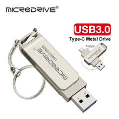 2 in 1 OTG USB-C Flash Pen Drive Metal Memory Stick Usb 3.0 type-C flash Disk 64GB 128GB 256G USB3.0 Dual Type USB C Pendrive