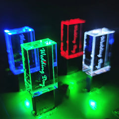 Free Custom Laser Engraving LOGO Color Metal Crystal USB3.0 High-speed Flash Drive 128GB 64GB (Default no led light)