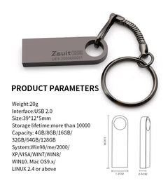 Metal USB 2.0/3.0 Flash Drive 128GB 256G Waterproof Pendrive 32G Usb Memory Stick 64GB USB Flash Drive Custom Logo Free Delivery