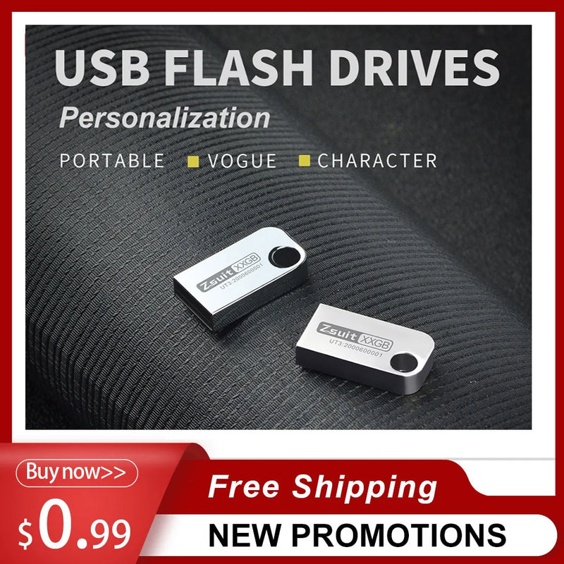 Mini U-disk Flash Drive With High-speed Memory Metal Logo Pendrive USB Fflash Drives 32GB 4GB 64GB USB Stick Usb 3.0 Pen Drive